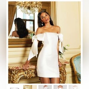 Alexia Maria Isabella Silk and Wool Dress in White